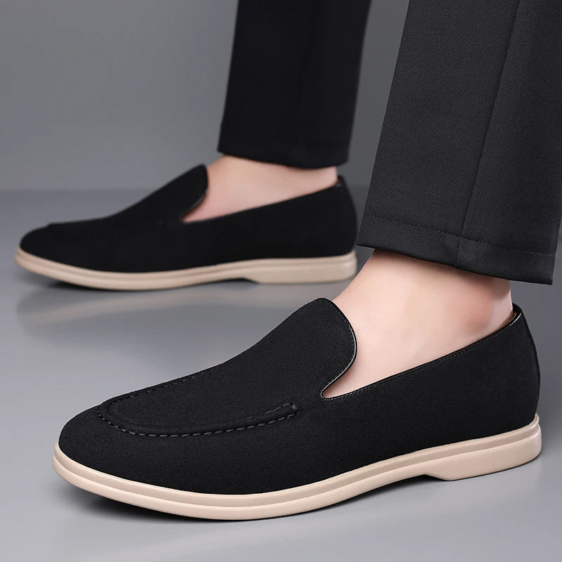 YUYIN Men Suede Leather Moccasins Dress Shoes Loafers Formal Wear