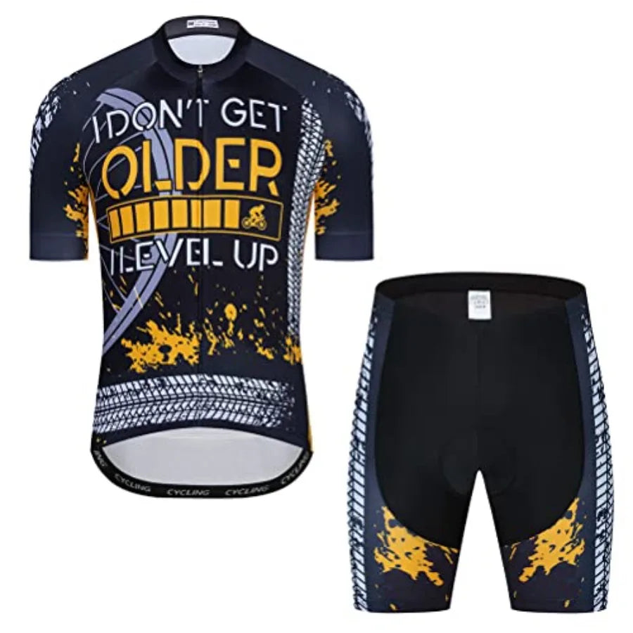 Womens Cycling Jersey Set Short Sleeve Shirt And Padded Shorts