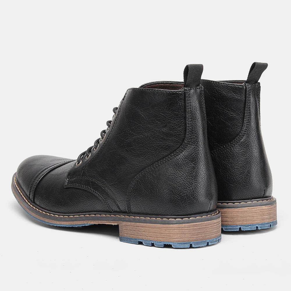 Hecrafted Comfortable Casual Men Ankle Boots Lace Up