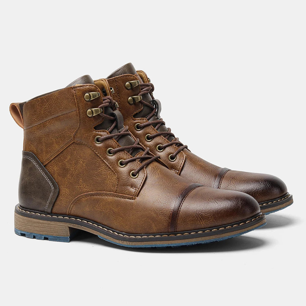 Hecrafted Comfortable Casual Men Ankle Boots Lace Up
