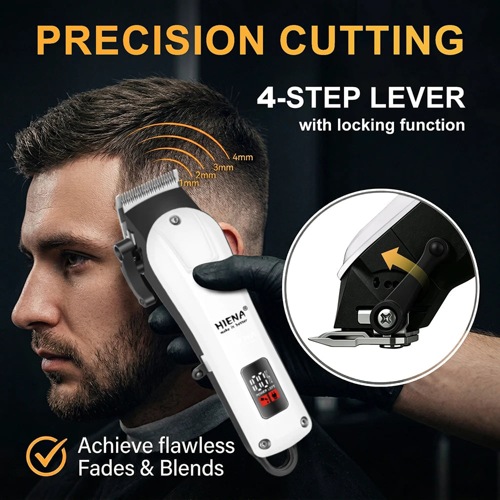 HIENA Pro Hair Clippers Kit Rechargeable Trimmer Set for Men
