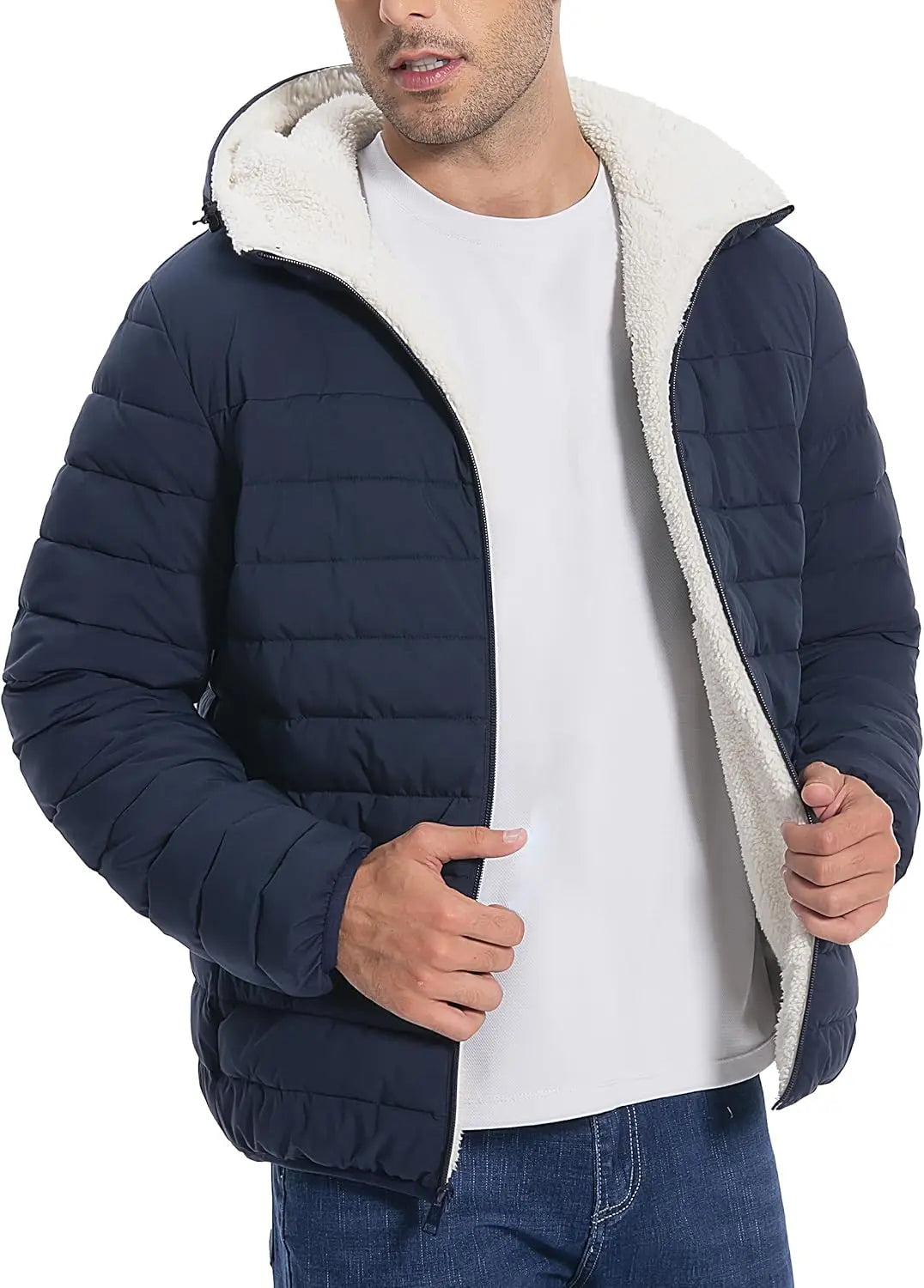 Pioneer Camp Men's Sherpa Lined Hooded Winter Puffer Parka