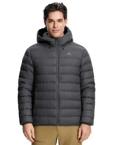 Pioneer Camp Men's Lightweight Packable Down Puffer Jacket With Hood