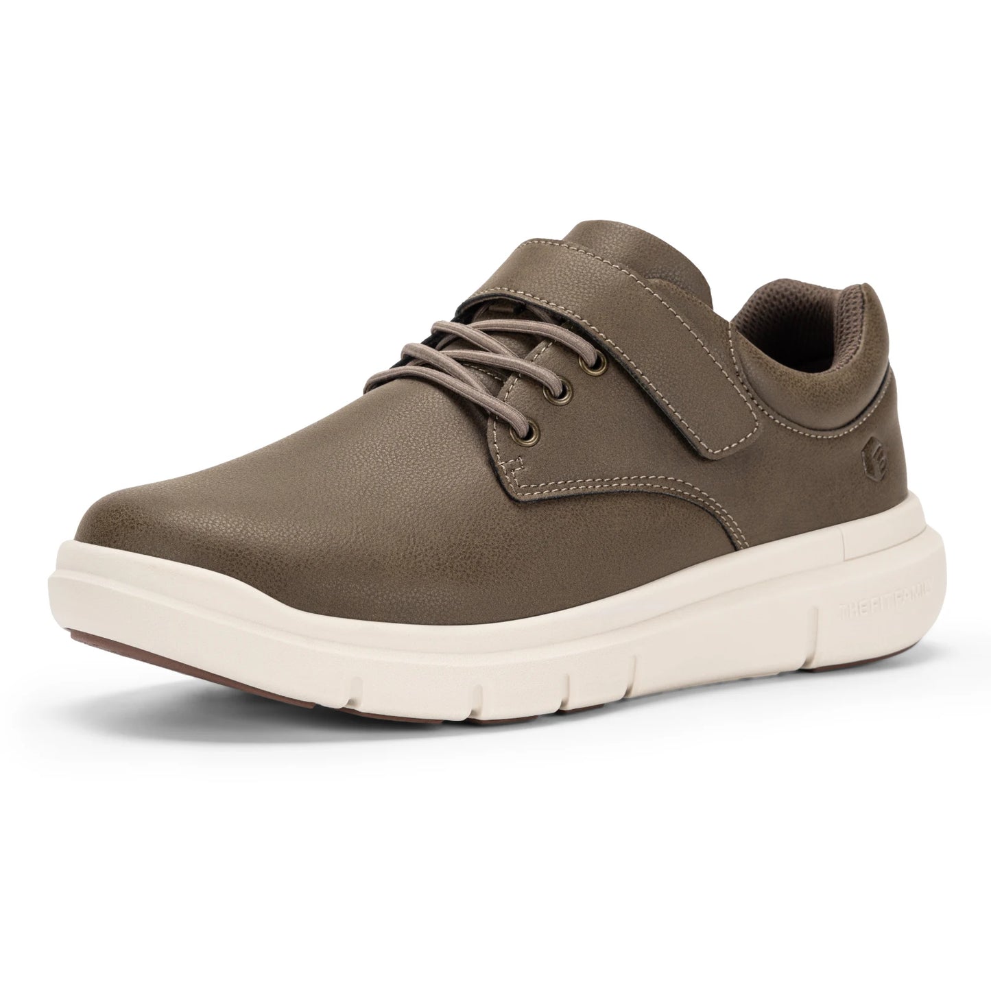 Fittington Mens Wide Width Leather Oxford Shoes Orthopedic Hook Loop