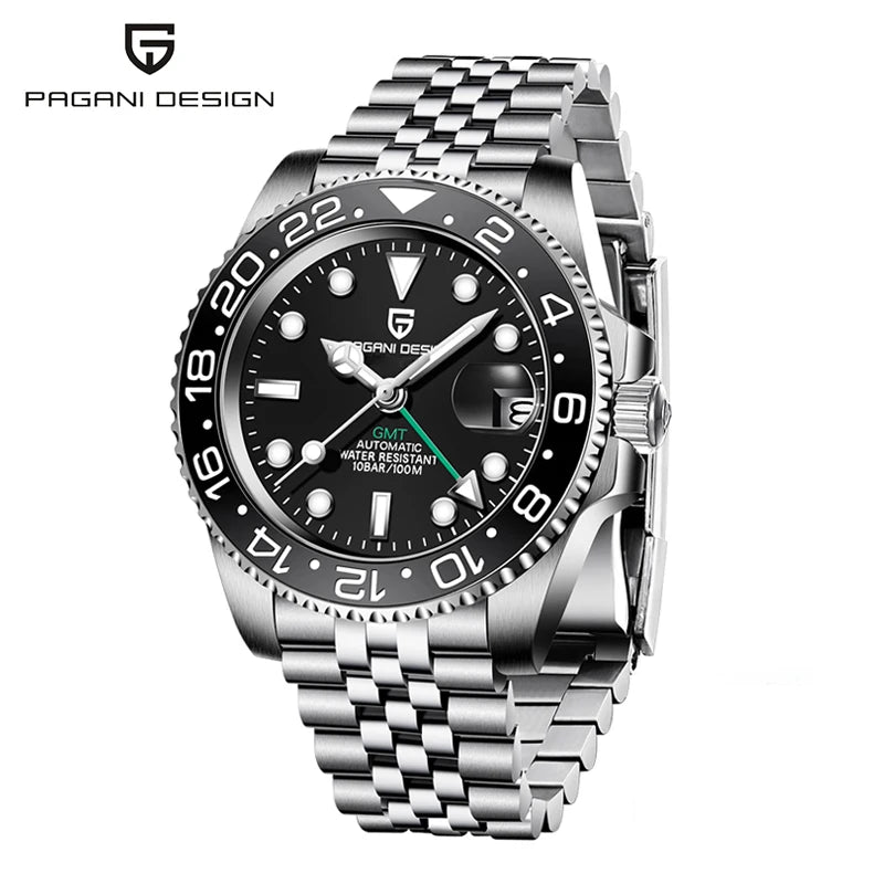 PAGANI DESIGN 40Mm GMT Mechanical Stainless Steel Watch