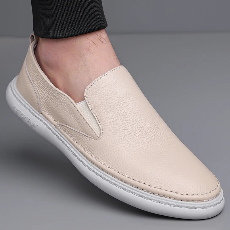 YUYIN Mogaciillo Mens Genuine Leather Slip On Loafers Casual Shoes