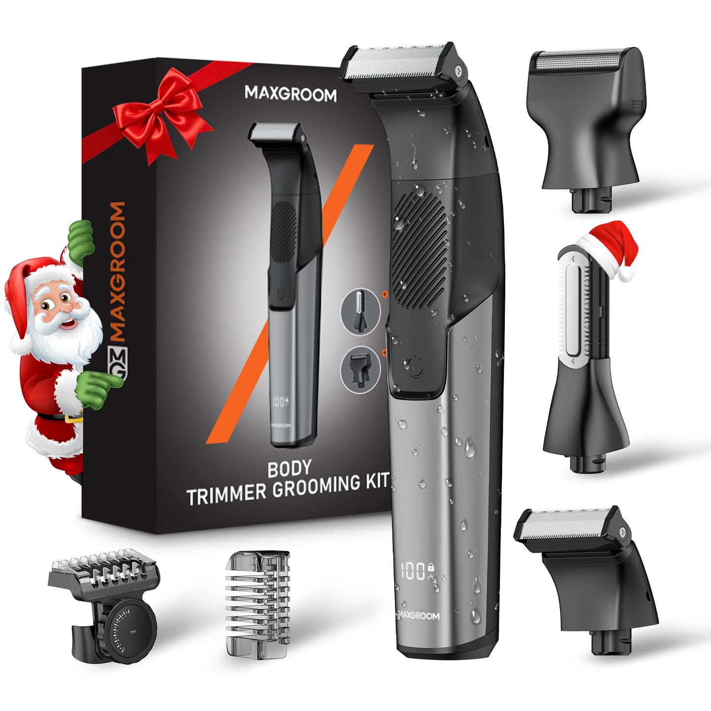MAXGROOM Electric Body Hair Trimmer With Double Sided Blade IPX6 Waterproof