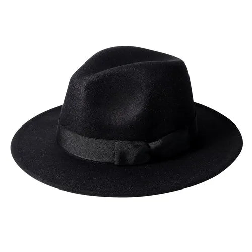 Classic Wide Brim Fedora Hat Wool Felt Jazz Unisex