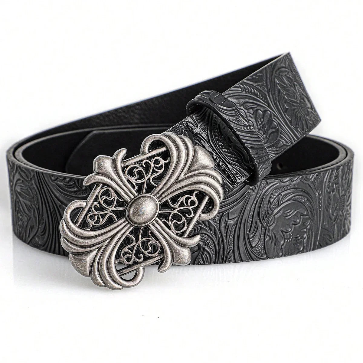 Retro Bohemian PU Leather Belt Unisex Hollow Buckle Fashion Y2K