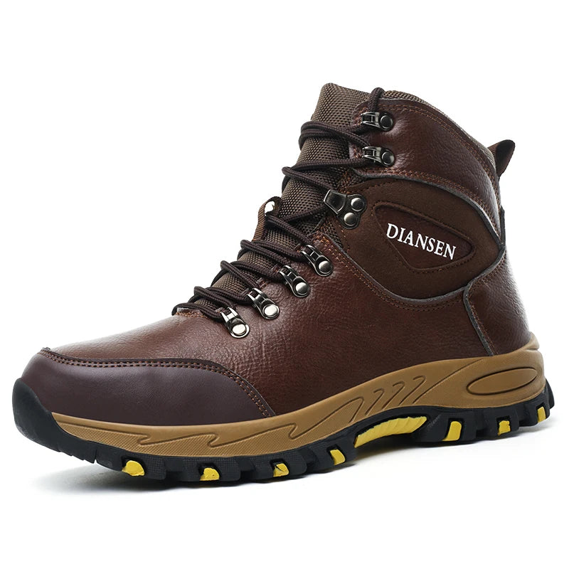 VEIGAR Waterproof Leather Work Boots for Men Indestructible Safety Shoes