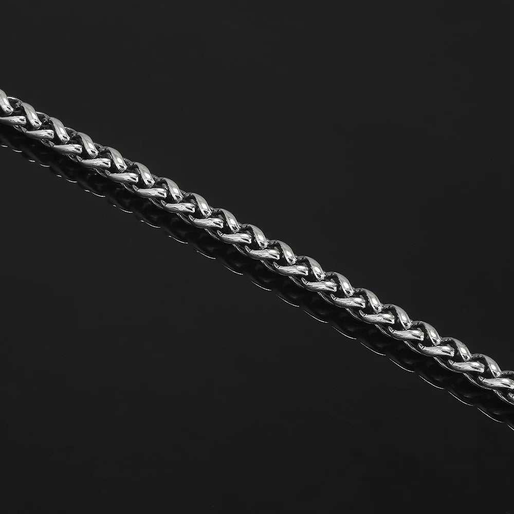 GQTorch 925 Sterling Silver Wheat Chain Bracelet For Men