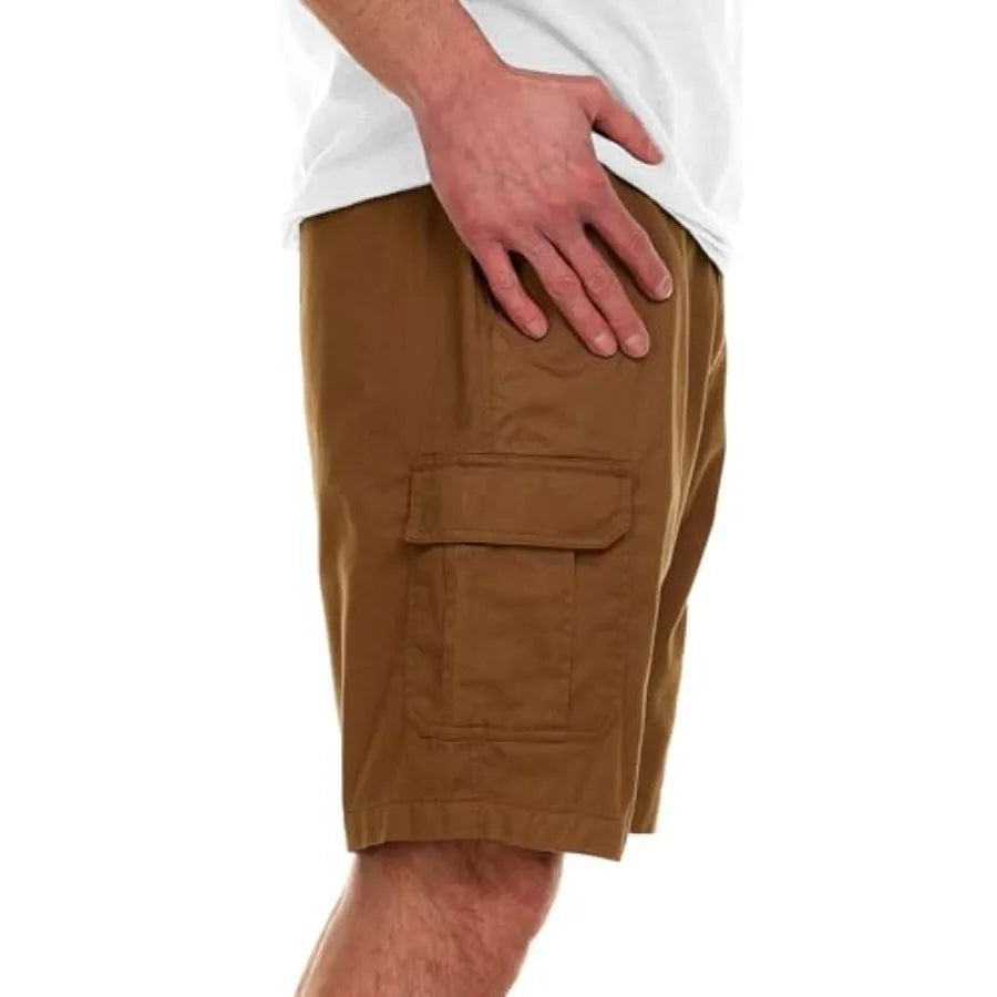 Mens Stretch Twill Cargo Shorts For Outdoor Casual Wear
