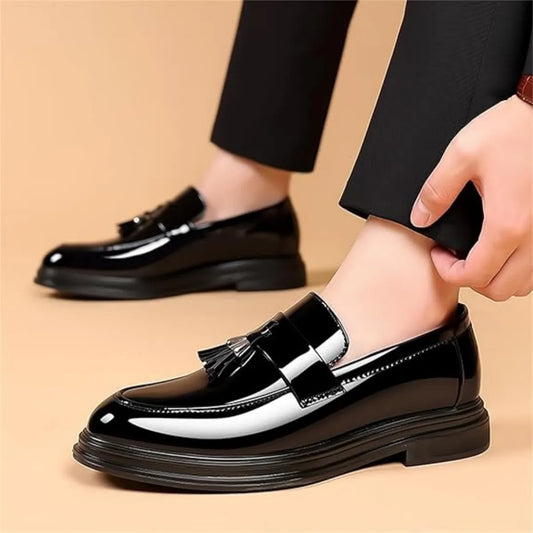 Men's Tassels High Gloss Patent Penny Slip On Loafers
