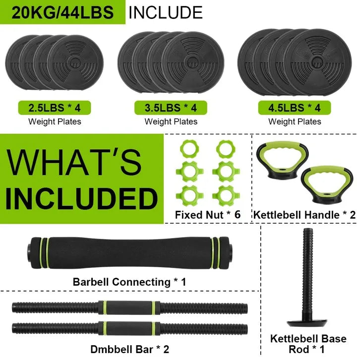 TWISTER.CK Adjustable Dumbbells 4in1 Weight Set for Home Gym