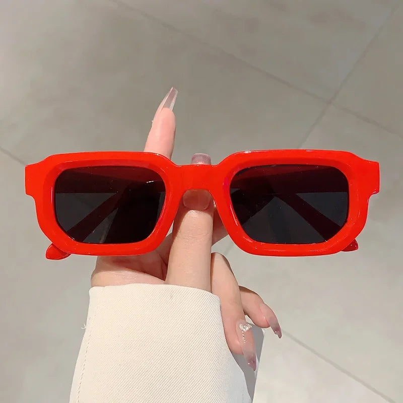 Vintage Rectangle Sunglasses For Women UV400 Polycarbonate Frame