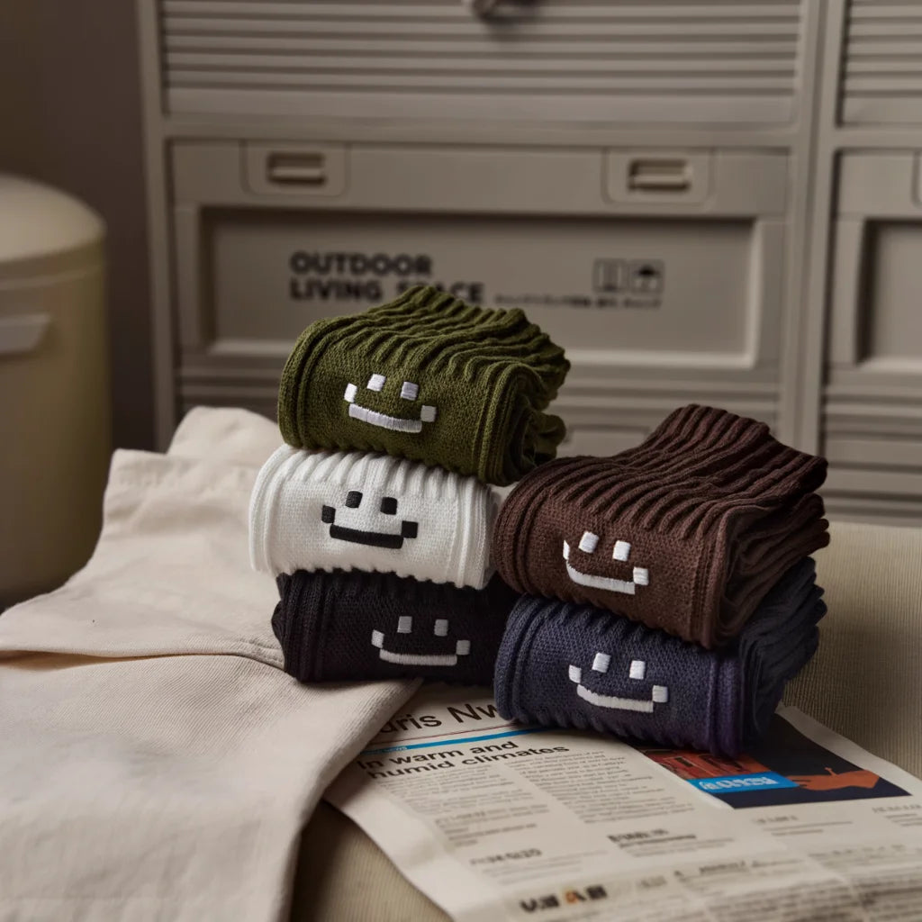 Men's Cotton Cushioned Crew Socks 4 Pairs Breathable Daily Wear