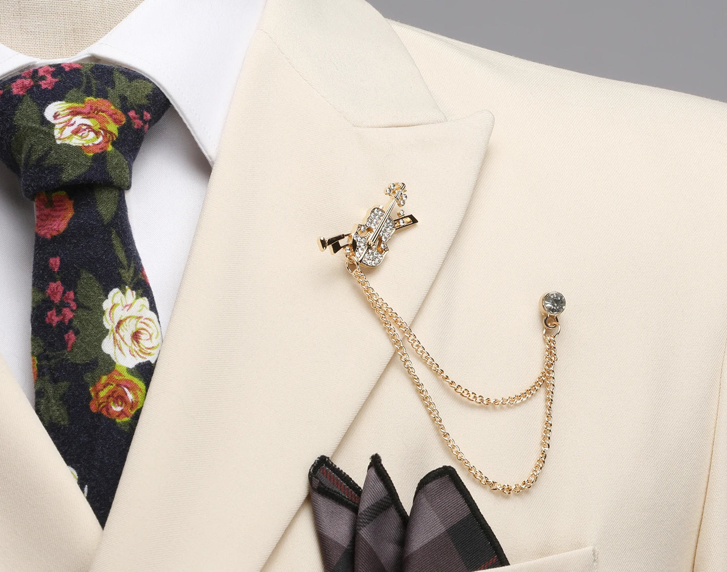 Men's Four Seasons Slim Fit Double Breasted Two-Piece Suit Lapel