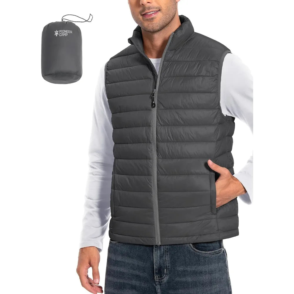 Pioneer Camp Men's Lightweight Packable Water Repellent Puffer Vest