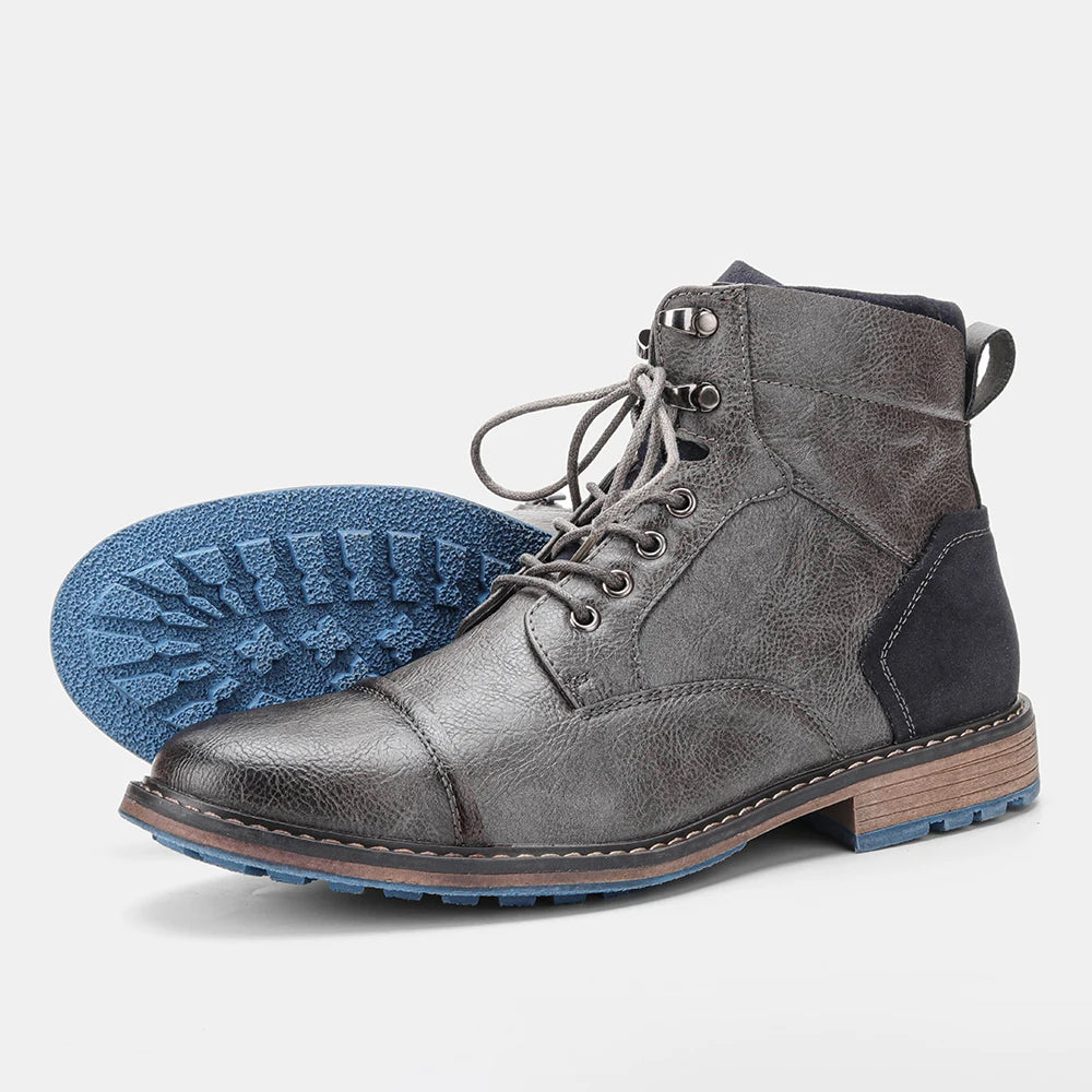 Leather Boots For Men With Zipper Ankle Style Spring Fashion