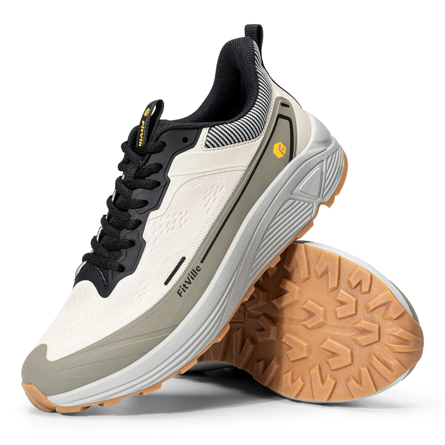 Fitville Men's Wide Toe Box Cushioned Sneakers for Swollen Feet