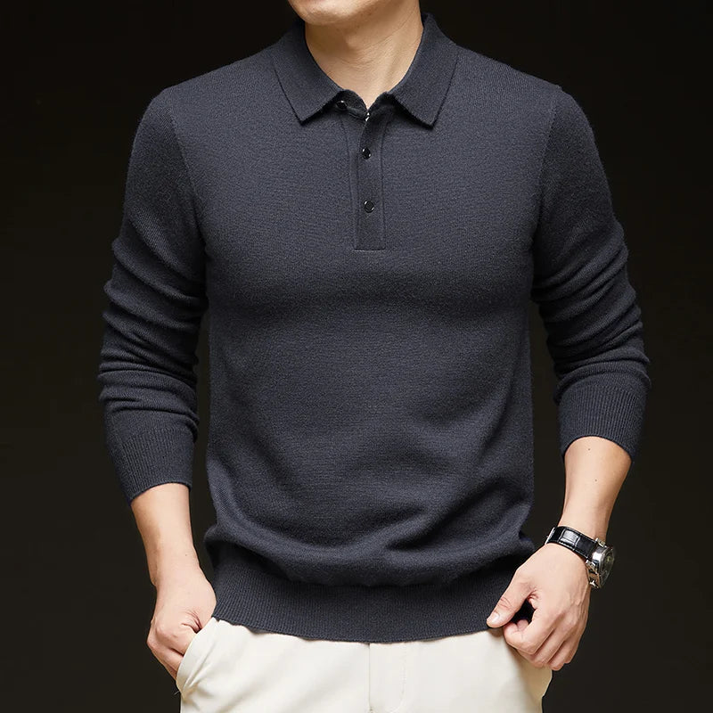 Mens Wool Knit Pullover Sweater Casual Loose Fit Autumn Winter