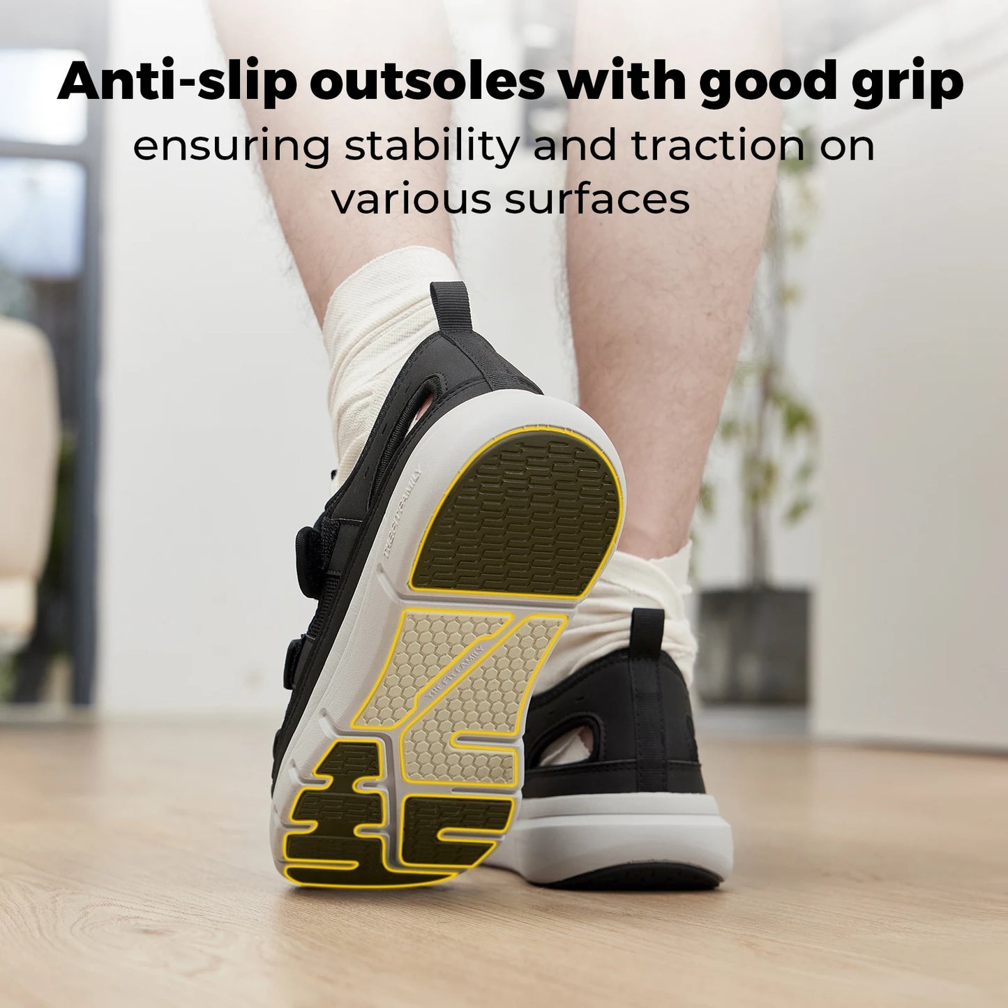 FitVille Men's Diabetic Sandals With Arch Support Lightweight Breathable