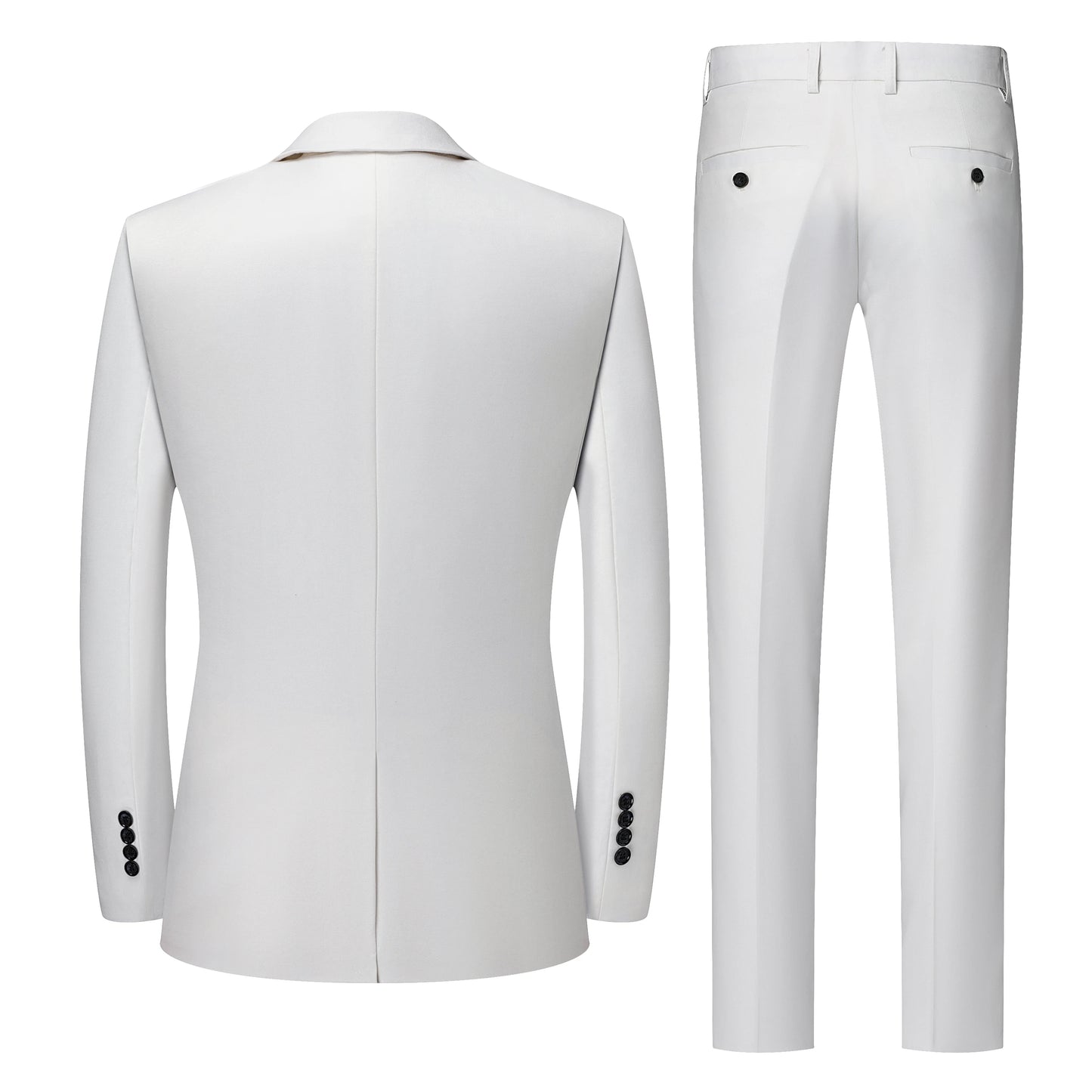 Men's Four Seasons Slim Fit Two Piece Suit Anti Wrinkle Polyester