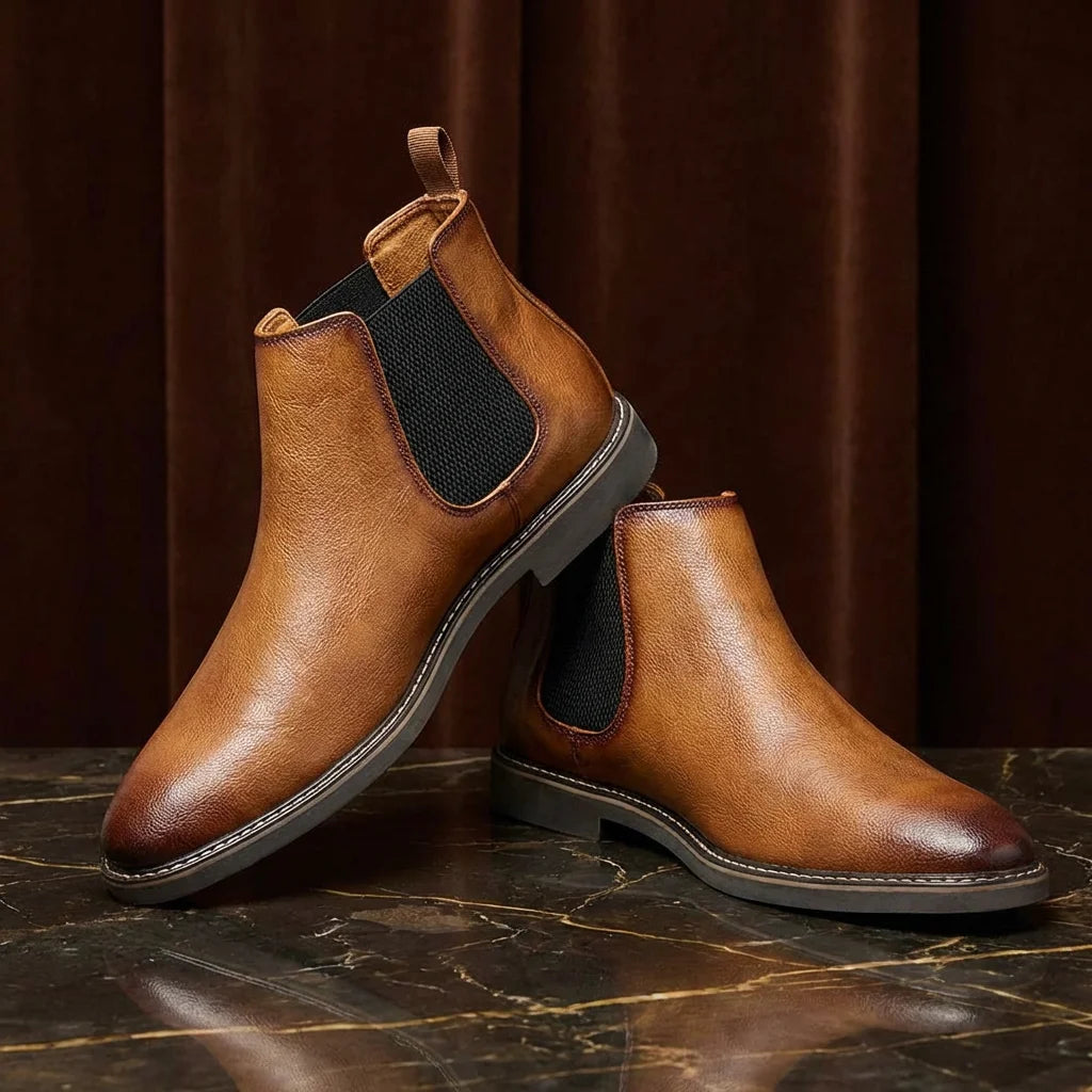 Hecrafted Ankle Chelsea Boots For Men With Elastic Band Comfort