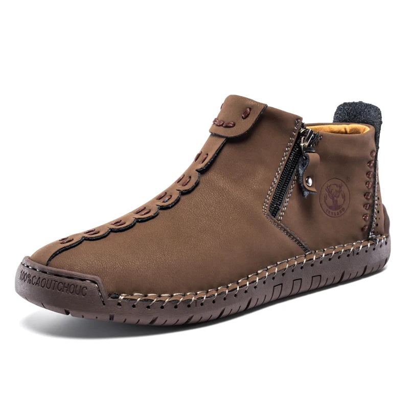 Flyland Men's Vintage Handmade Dress Chukka Boots for Casual Office