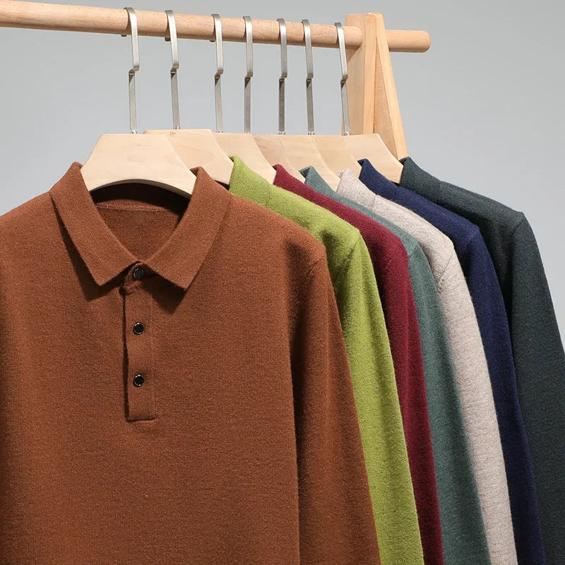 Mens Wool Knit Pullover Sweater Casual Loose Fit Autumn Winter