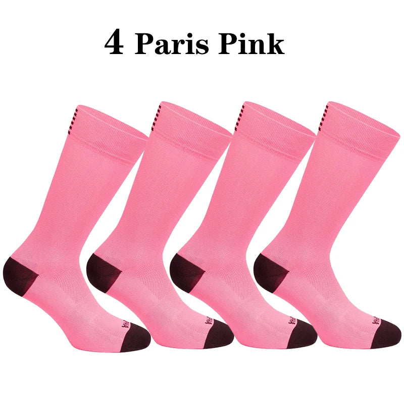 Men Cycling Socks Mesh Breathable Road Bike Socks 4 Pack