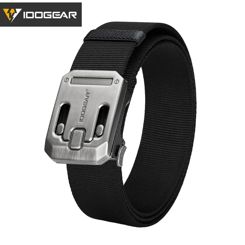 IDOGEAR Men's Ratchet Belt No Holes Slide Buckle Tactical Casual