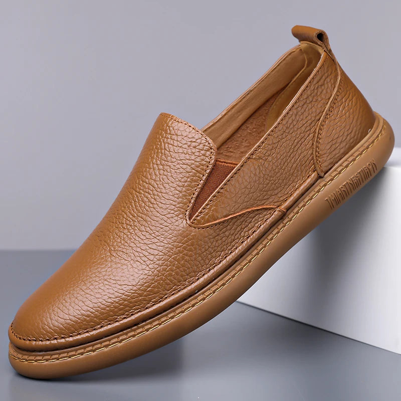 YUYIN Mogaciillo Mens Genuine Leather Slip On Loafers Casual Shoes