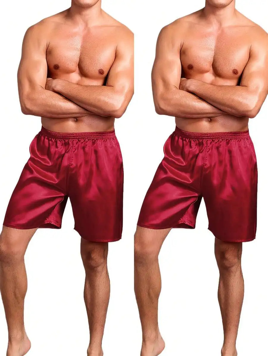 Mens Loose Ice Silk Shorts Summer Lounge Pajama Bottoms Comfortable Home Wear