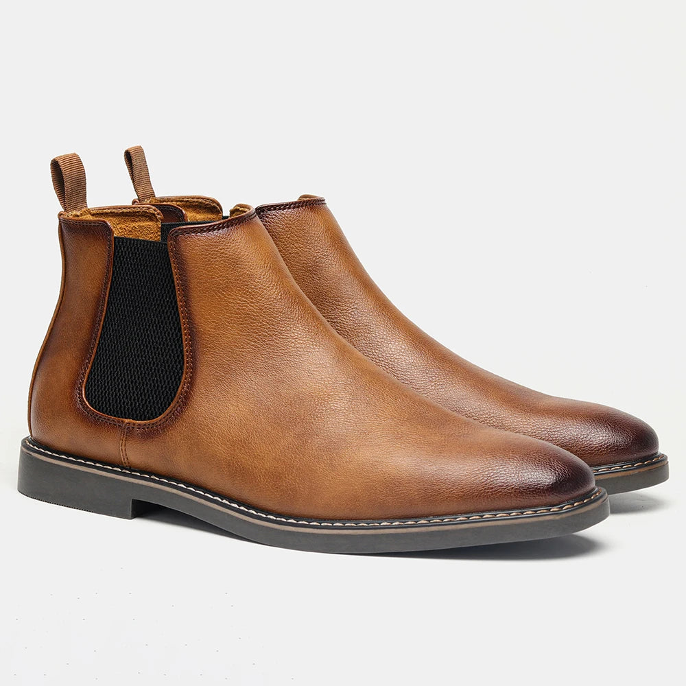 Hecrafted Mens Ankle Chelsea Boots Comfortable Casual Spring