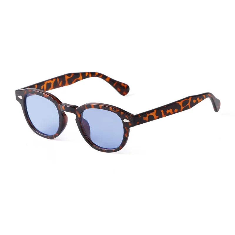 RPXBGUCKARHG Vintage Shell Round Sunglasses Unisex UV400 Rivet Design