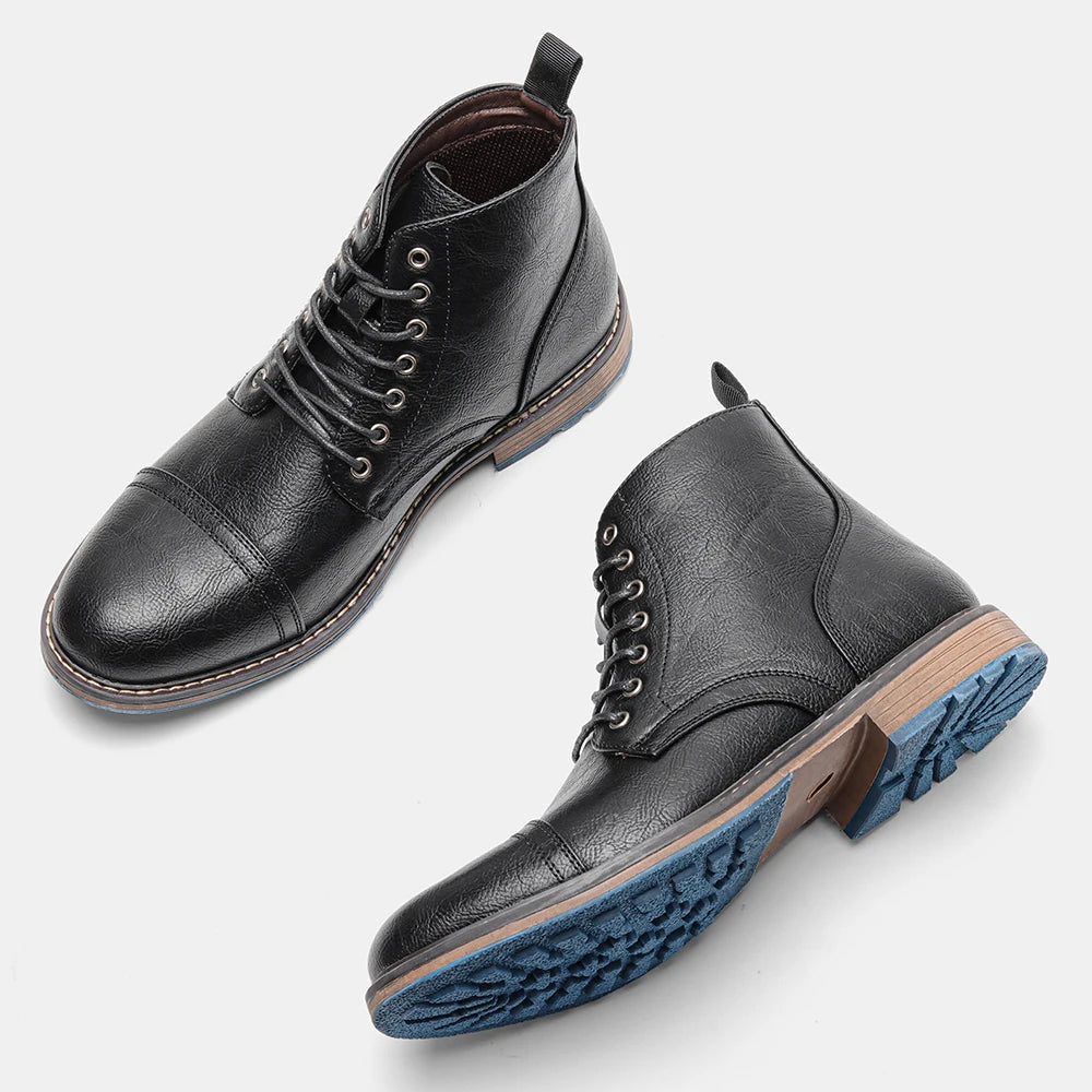 Hecrafted Comfortable Casual Men Ankle Boots Lace Up