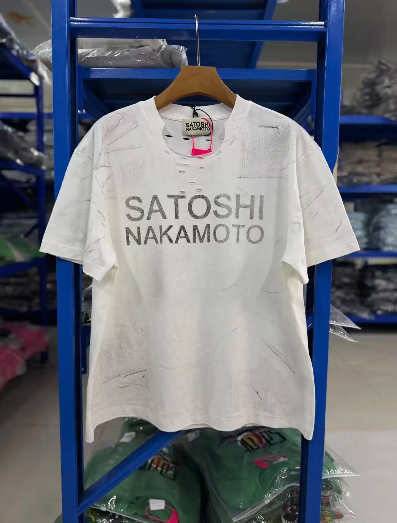 26SS Y2K High Quality American Retro Trendy Fashion Tops Satoshi Nakamoto 100% cotton large size loose Men's Women's T-Shirt