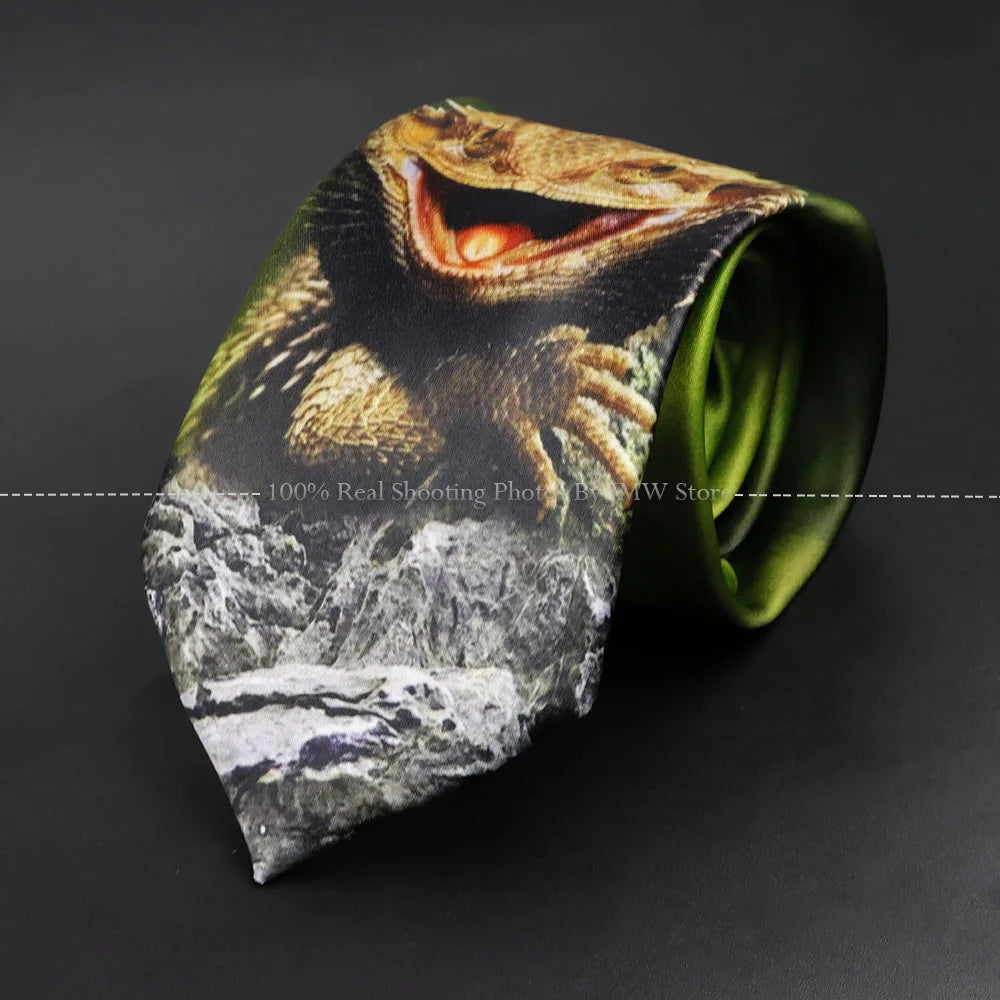 ZLQGOU Mens Polyester Graffiti Maths Fruits Animal Print Necktie