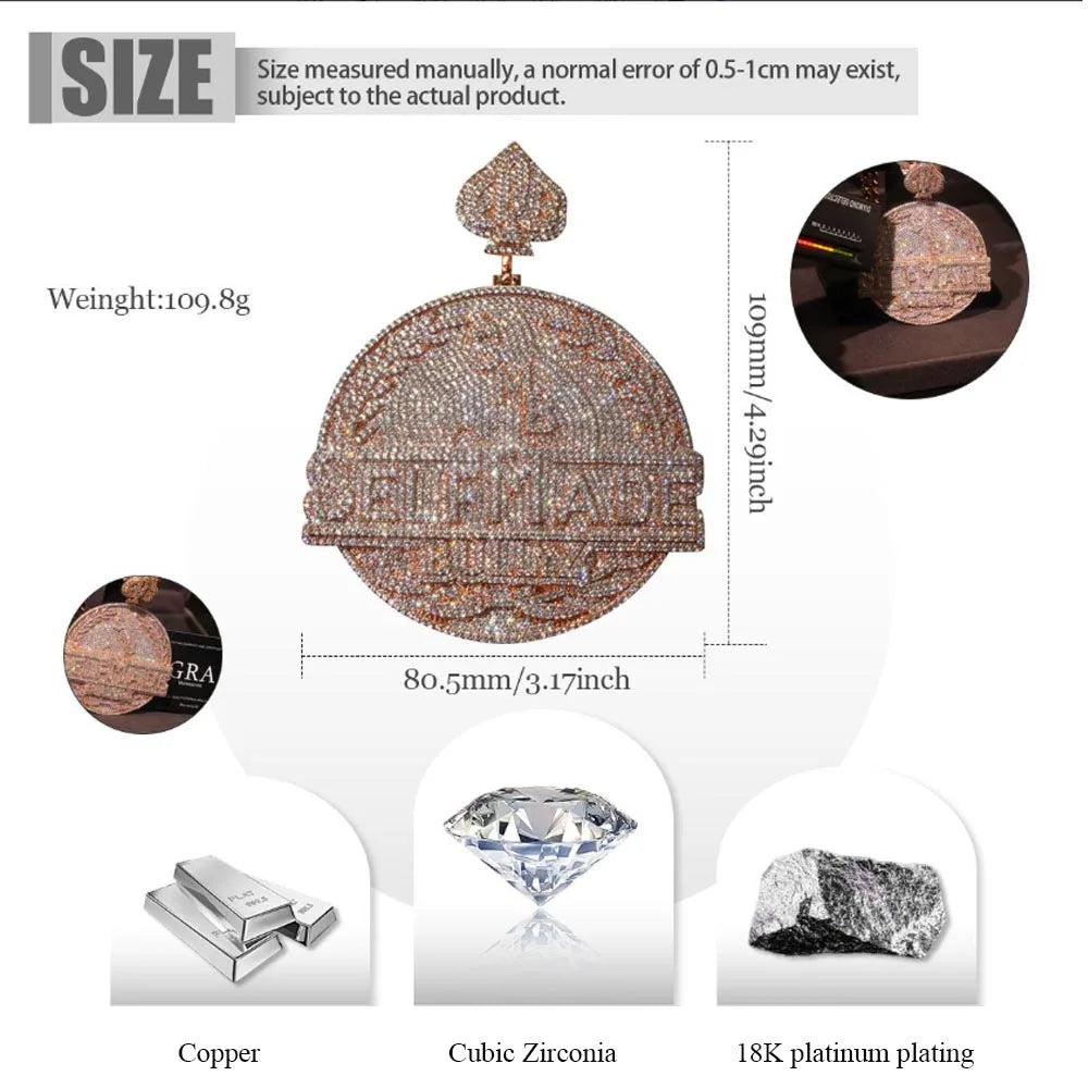 LYEE CYEE Iced Out Self Made Pendant Zirconia Gold Plated