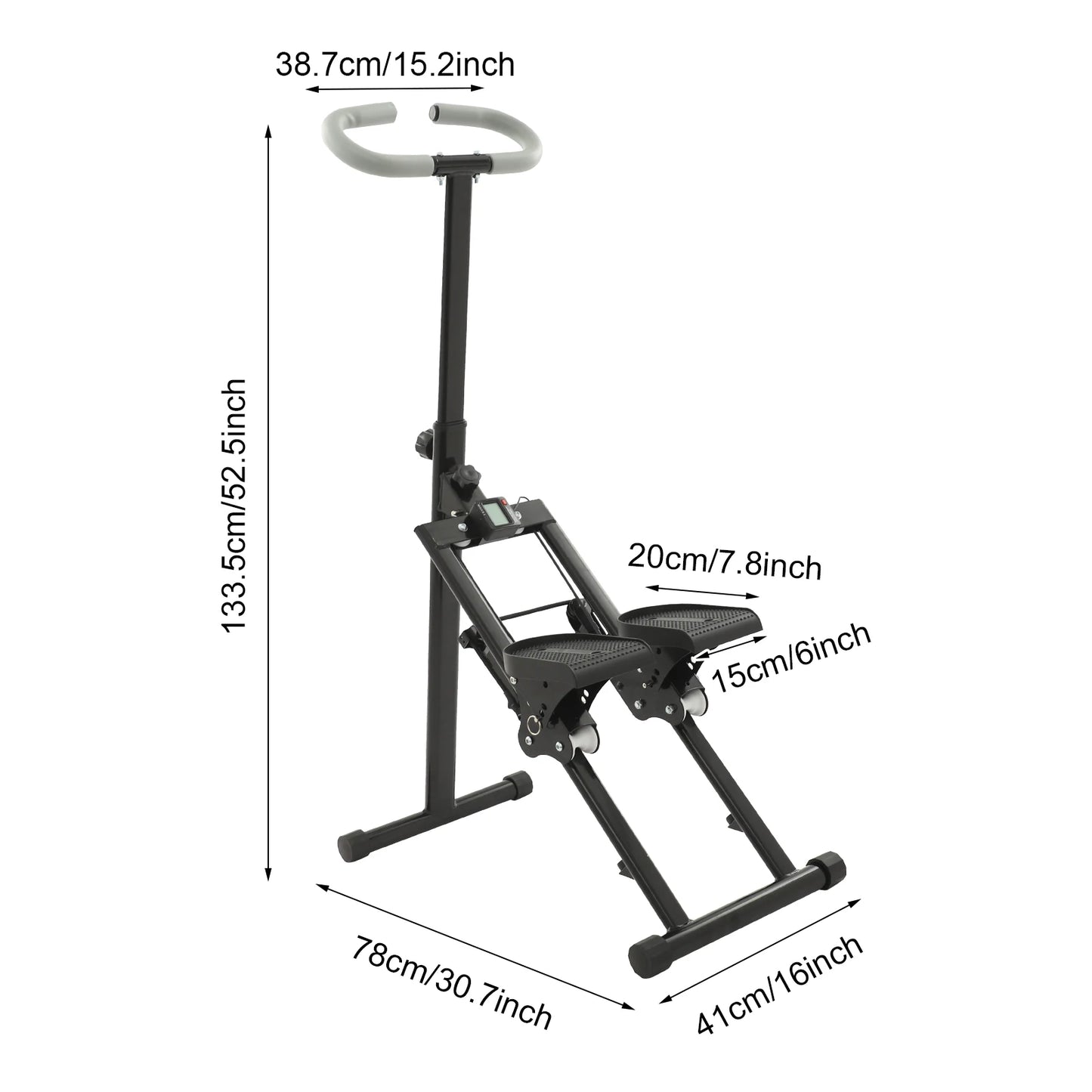 Stair Stepper Fitness Machine Foldable Climber With LCD Monitor