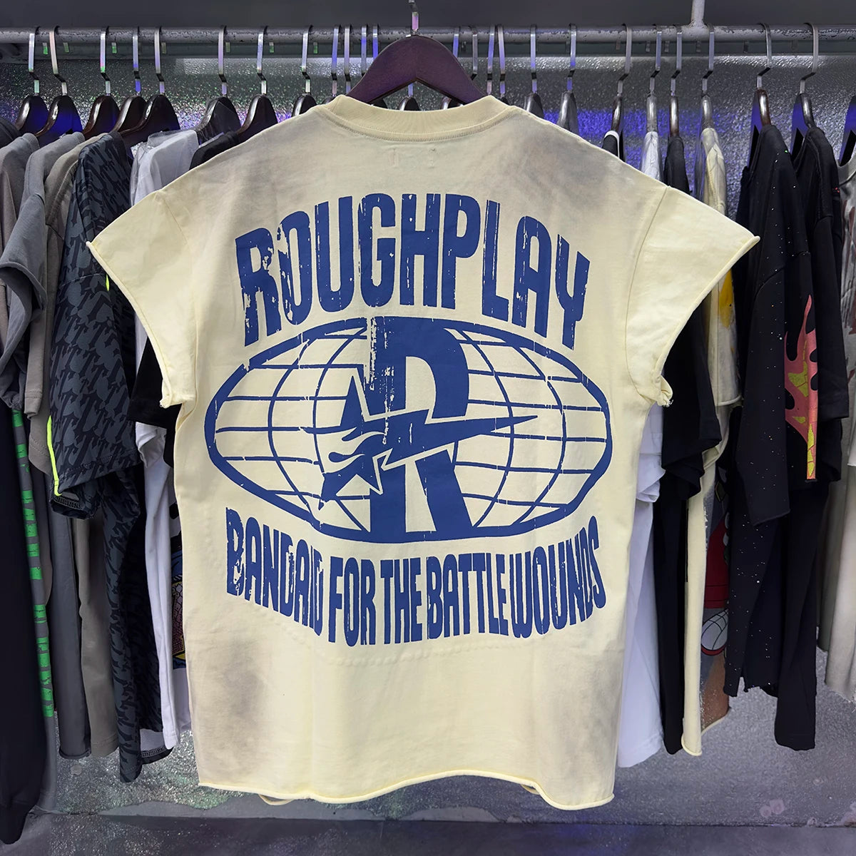 New Y2K Rough Play SoleBoy Vest T-shirts 100% cotton Men Women half Sleevless Pure Cotton American Retro Black Oversized T Shirt Street trendy T-shirt