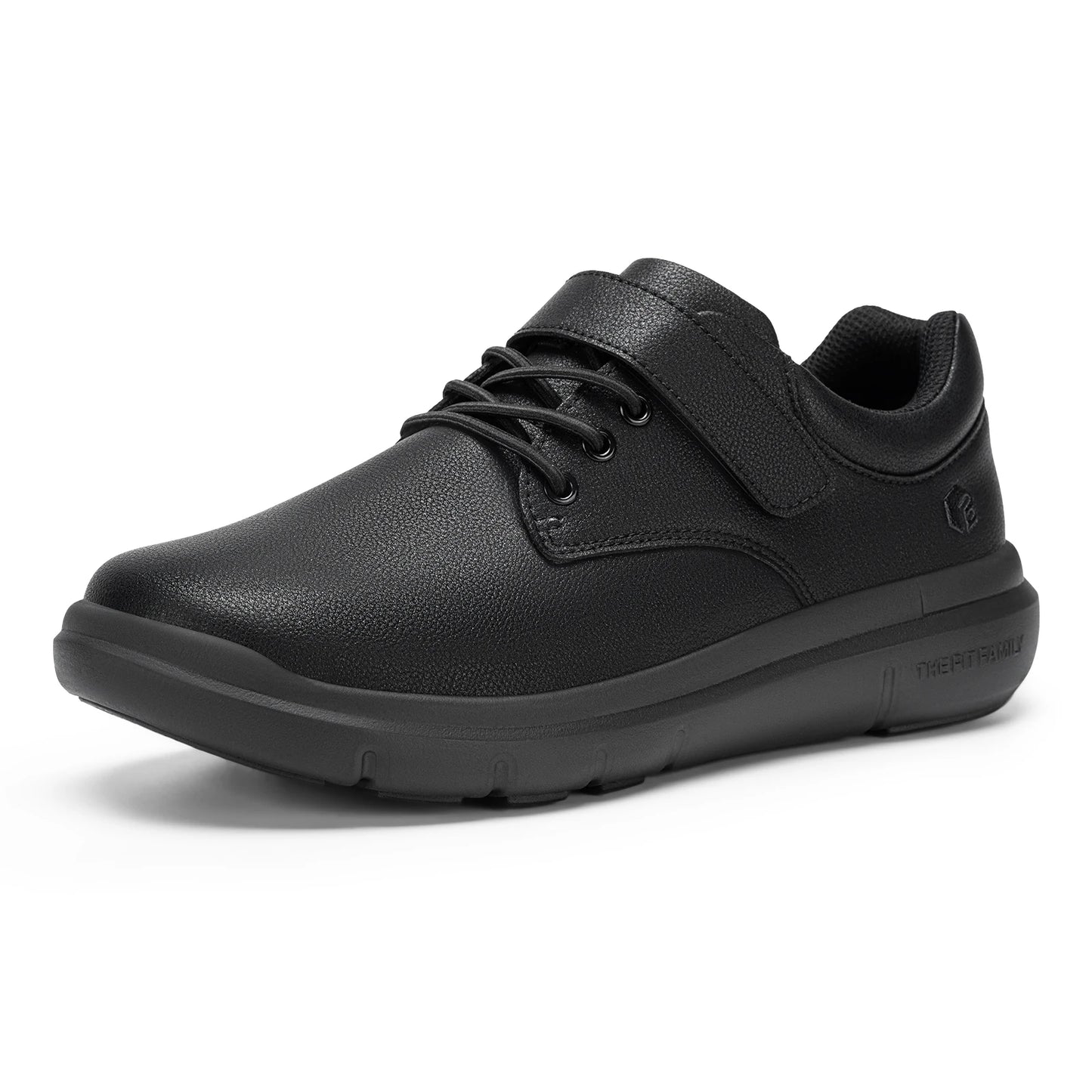 Fittington Mens Wide Width Leather Oxford Shoes Orthopedic Hook Loop
