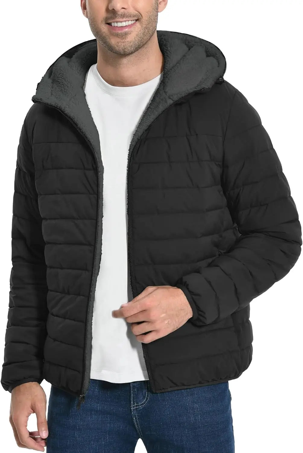 Pioneer Camp Men's Sherpa Lined Hooded Winter Puffer Parka