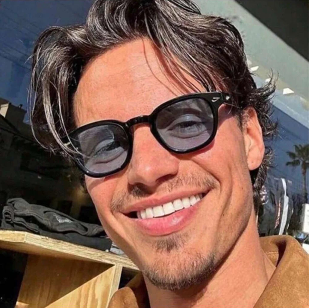 Jnpcxi Vintage Round Sunglasses UV400 Protective Acetate Frame Shades