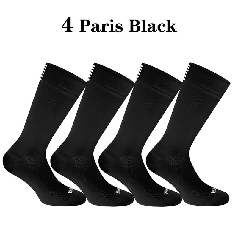 Men Cycling Socks Mesh Breathable Road Bike Socks 4 Pack