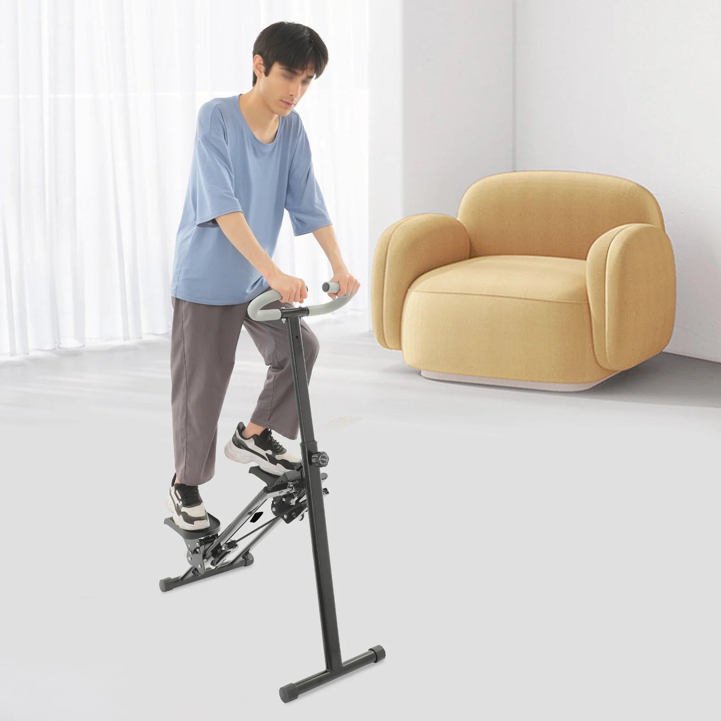 Stair Stepper Fitness Machine Foldable Climber With LCD Monitor