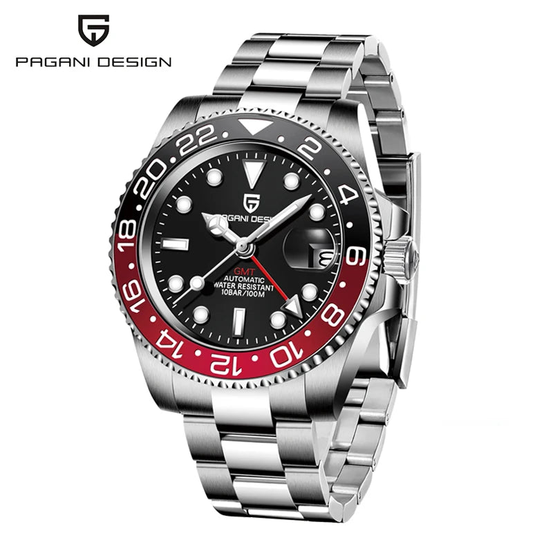 PAGANI DESIGN 40Mm GMT Mechanical Stainless Steel Watch