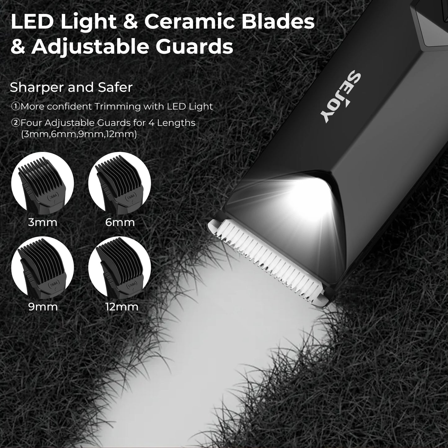 Sejoy Men's Groin Shaver With Replaceable Ceramic Blade Heads