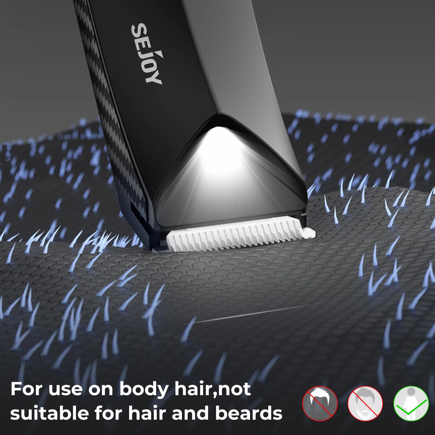 Sejoy Men's Groin Shaver With Replaceable Ceramic Blade Heads